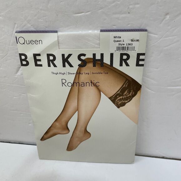 NEW IN PACKAGE BERKSHIRE ROMANTIC THIGH HIGH STOCKINGS‎ IN WHITE - Picture 1 of 3